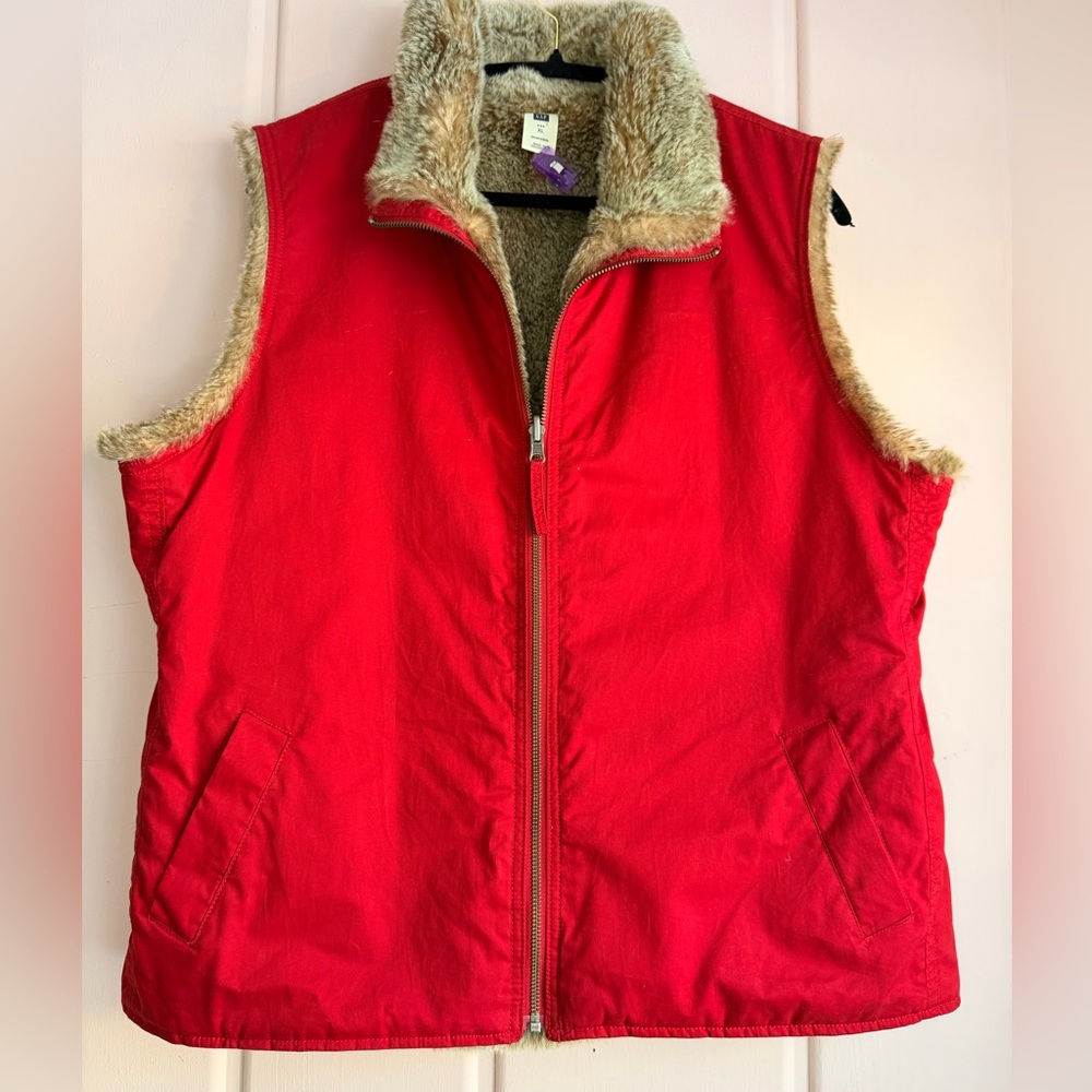 GAP Tan Reversible Fleece Jacket